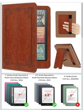 Fintie Case Kindle Paperwhite Colorsoft Slim Foldable Stand Cover Vintage Brown